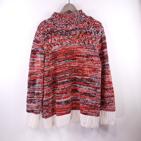 Ann Taylor LOFT Orange/Black Cowl Neck Sweater - Picture 5 of 7